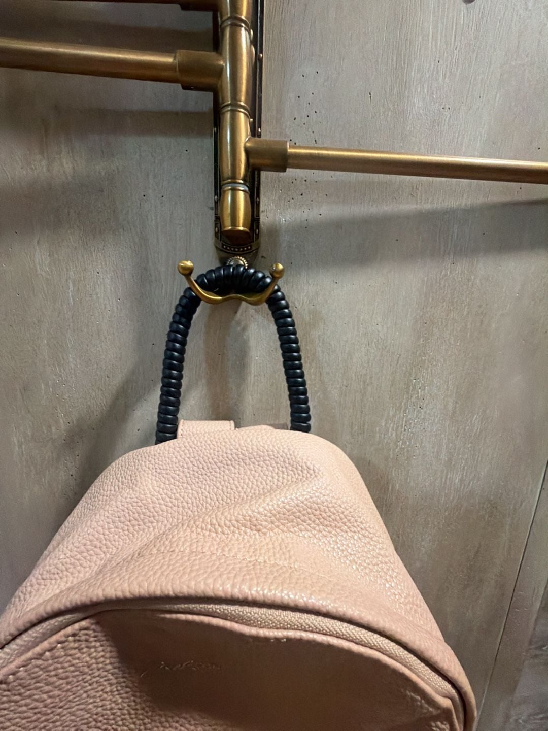 Axel Concept Faux Leather Mini Backpack in Blush Pink 6