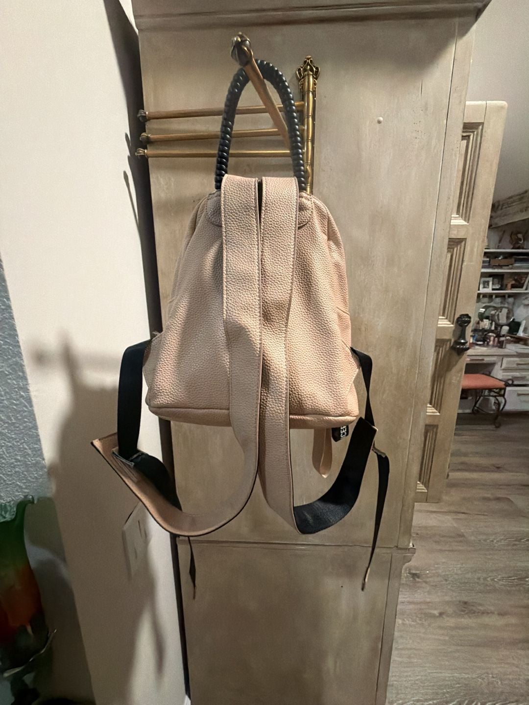 Axel Concept Faux Leather Mini Backpack in Blush Pink 7