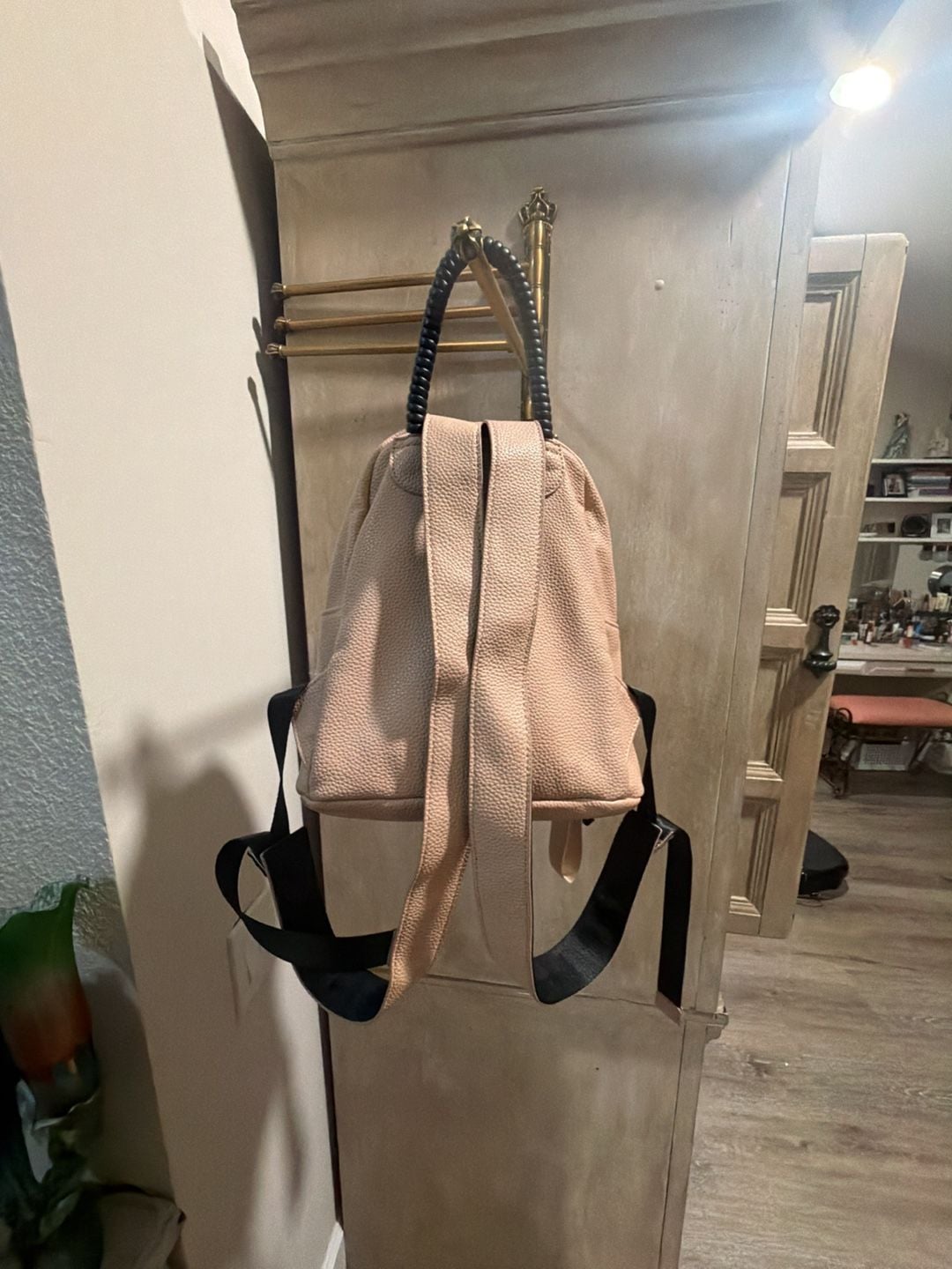 Axel Concept Faux Leather Mini Backpack in Blush Pink 8