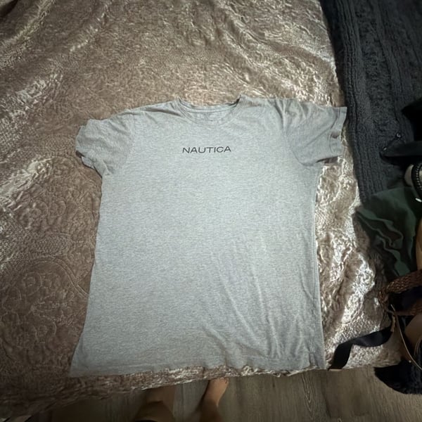 Nautica Sleepwear Gray Logo T-Shirt Size Large