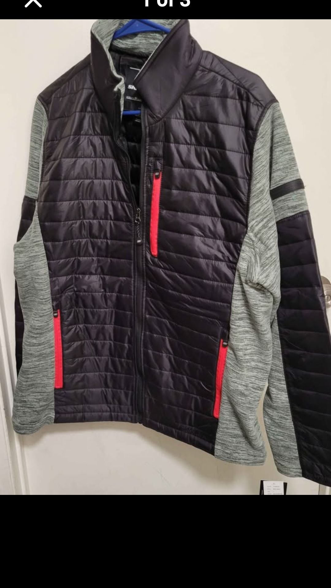 Skechers Men's Hybrid Quilted Full Zip Jacket Size Large 2