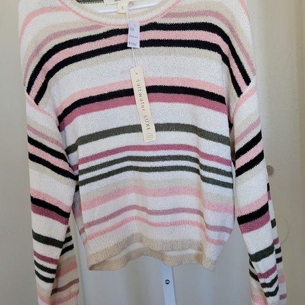 Saltwater Luxe Striped Knit Sweater Size S