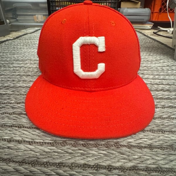 NEW Red New Era Cleveland Indians 59FIFTY Fitted Hat Size 7 5/8