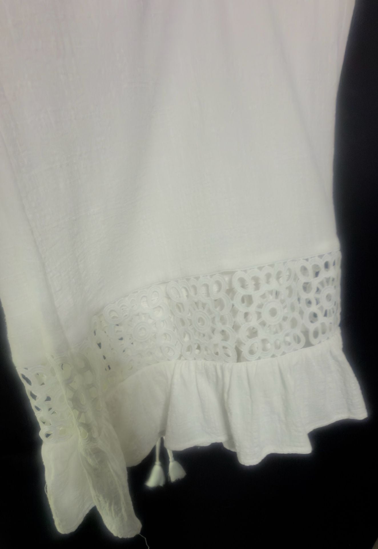 Promesa White Drawstring Wide Leg Pants Size L 7