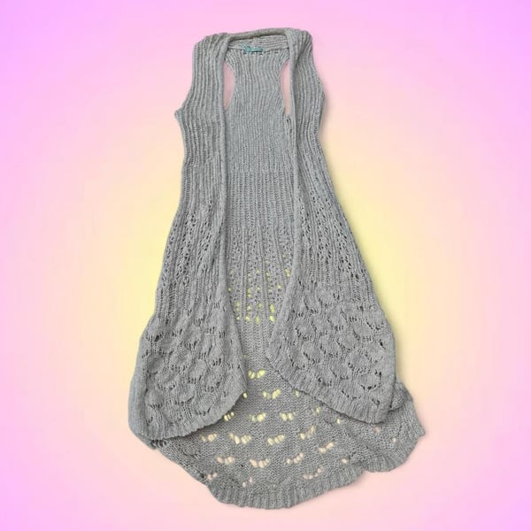 Maurices Sleeveless Open Front Knit Duster Vest