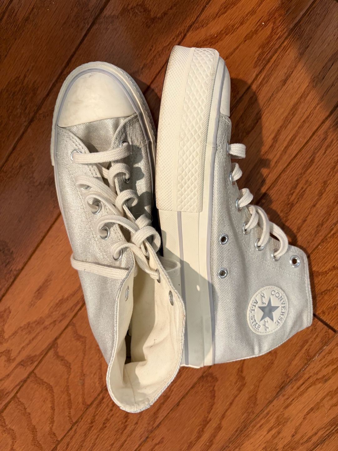 Converse Chuck Taylor All Star Platform High Top Silver Women's Size 8.5 2