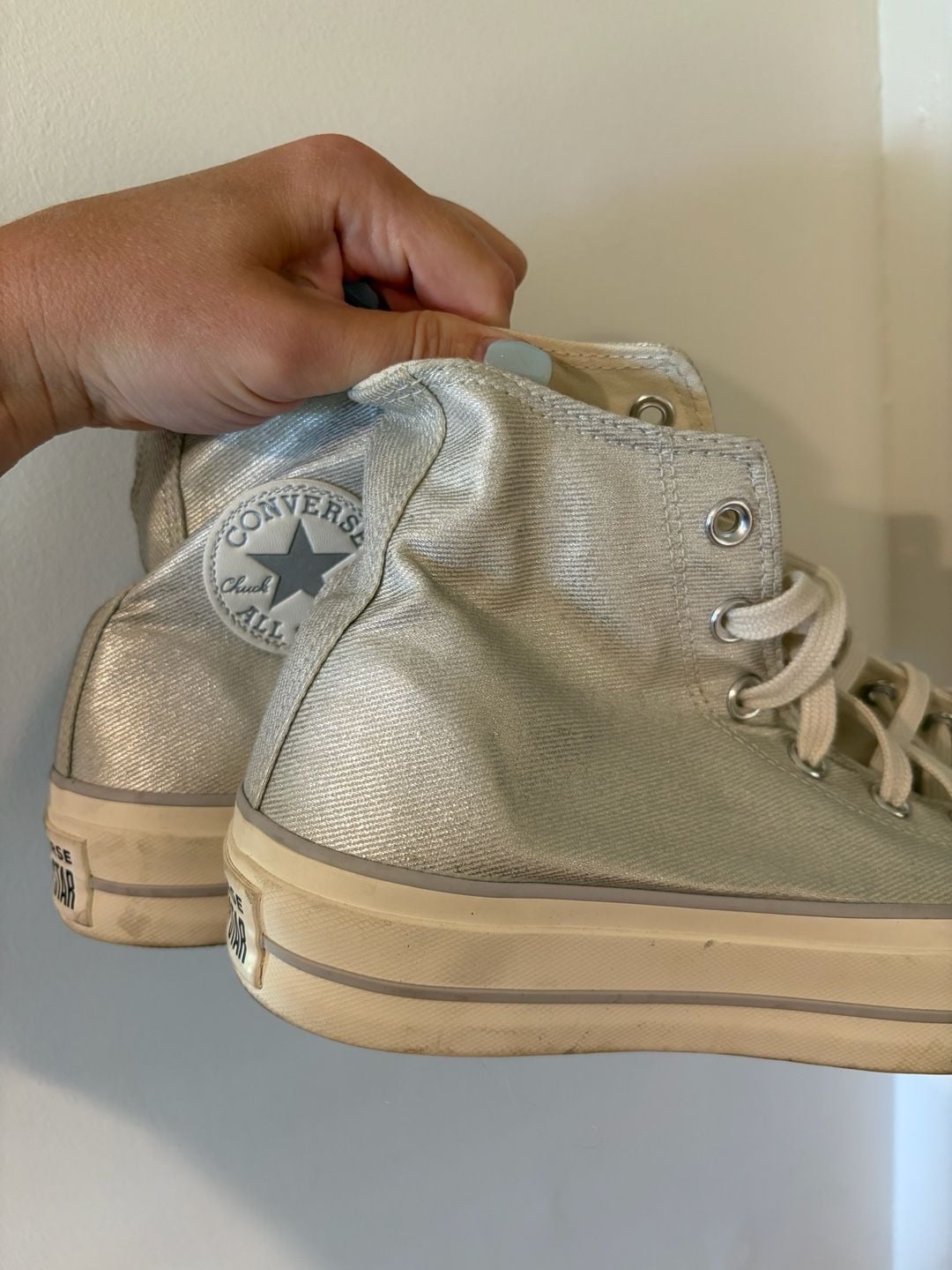 Converse Chuck Taylor All Star Platform High Top Silver Women's Size 8.5 7