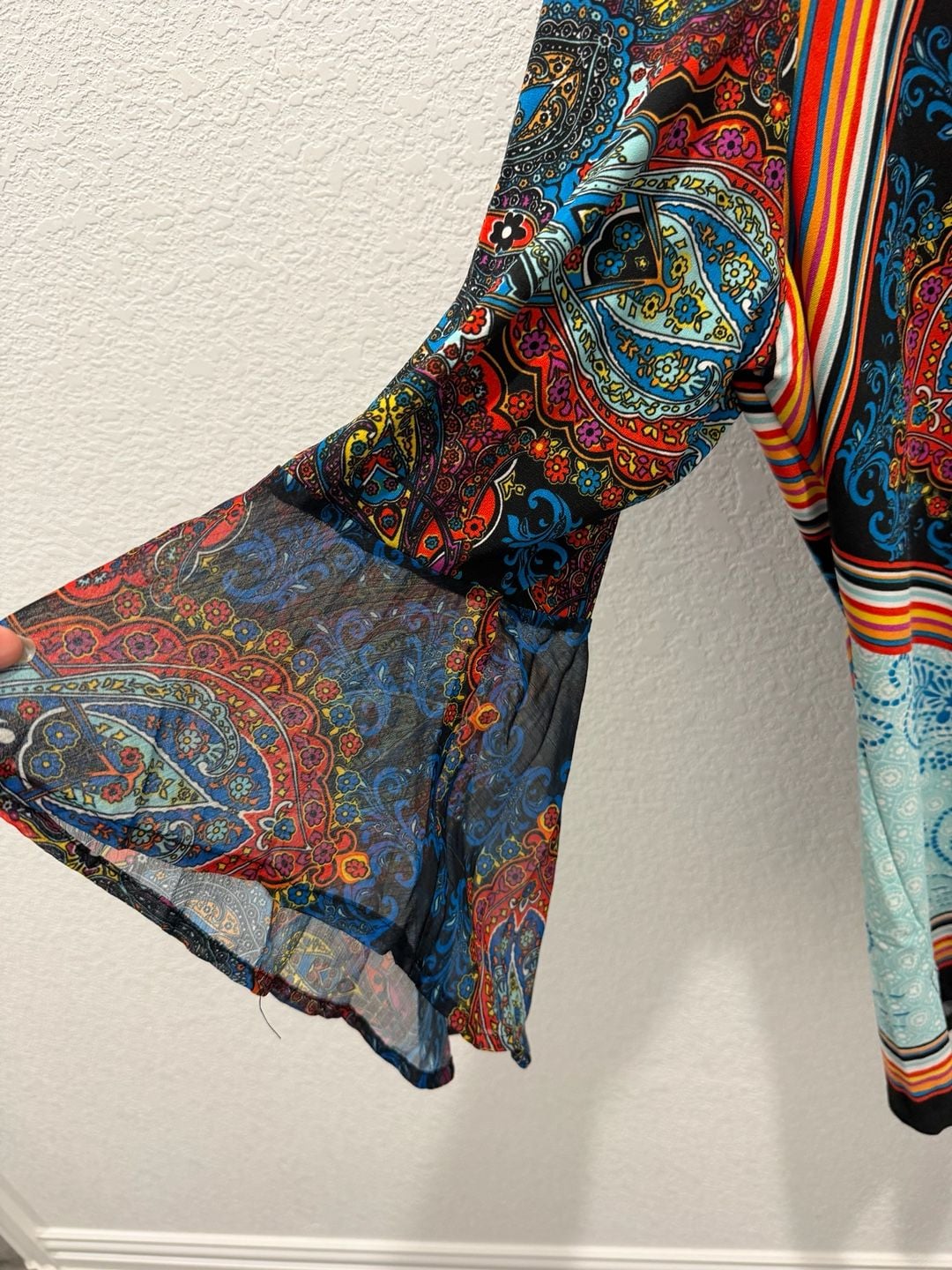 Caleesa Paisley Print V-Neck Tunic Top 2X 4