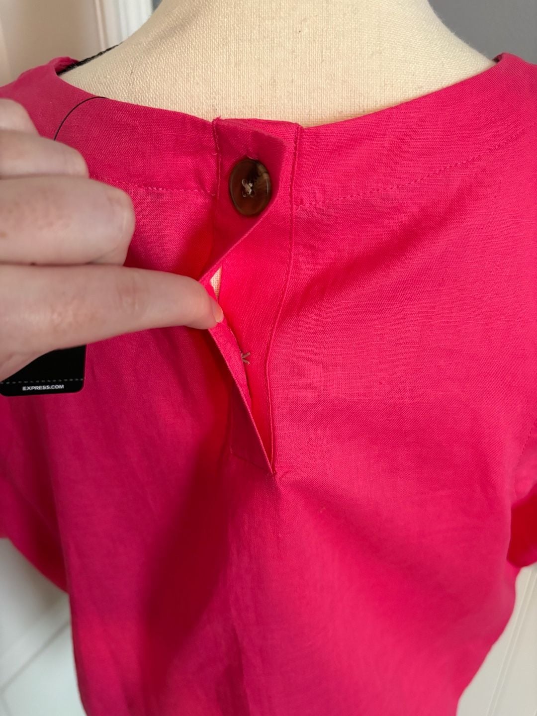 Express Sleeveless Linen Blend Cropped Tank Top Pink Size L 6