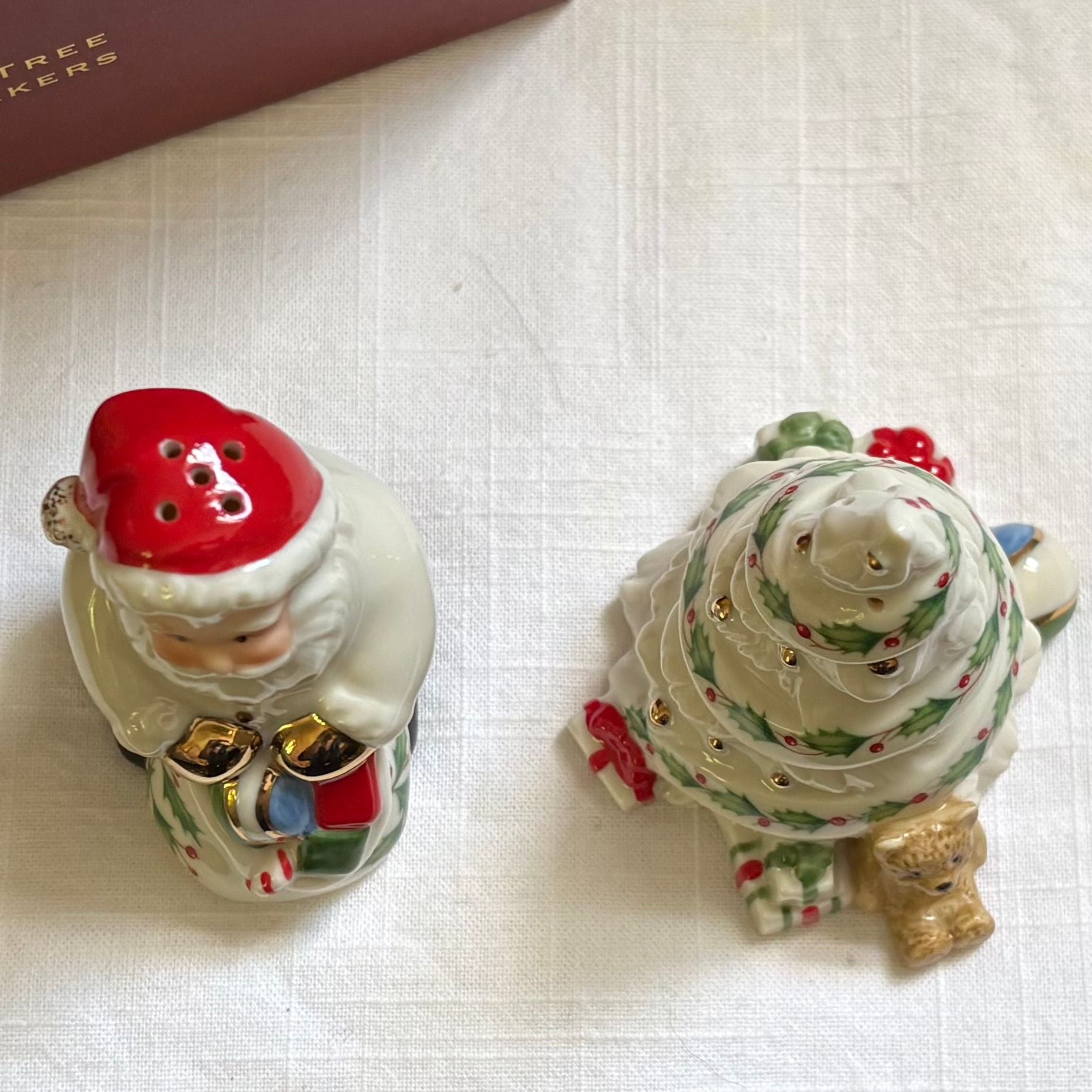 Lenox For The Holidays Jeweled Christmas Tree Salt and Pepper Shakers 7