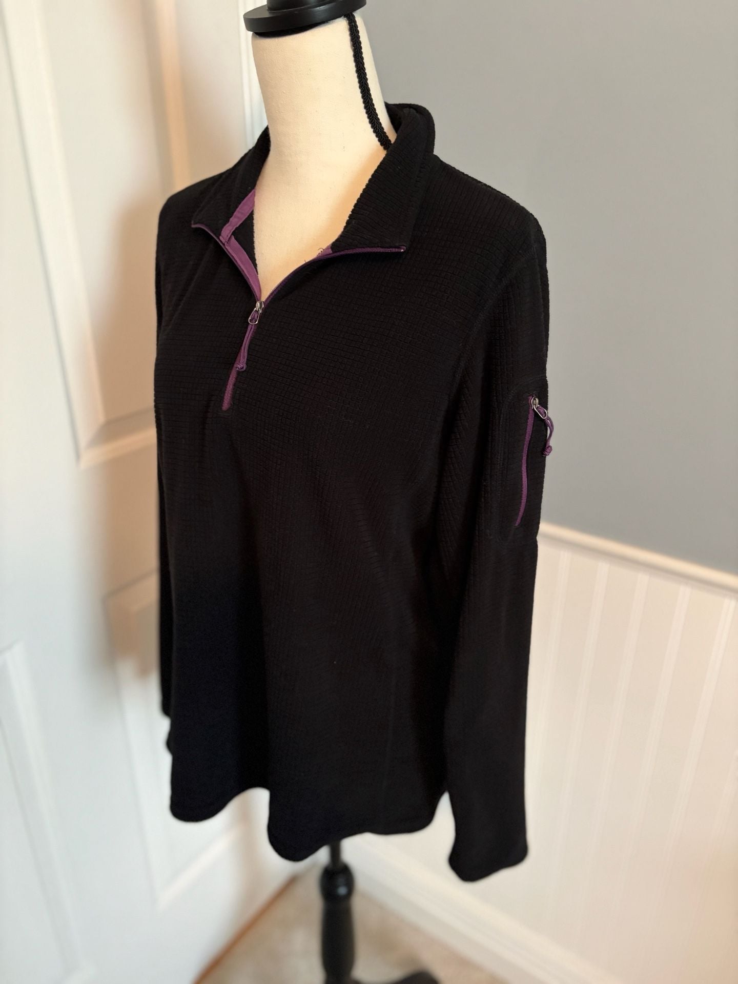 Orvis Trout Bum Waffle Knit Quarter Zip Pullover Size L 2