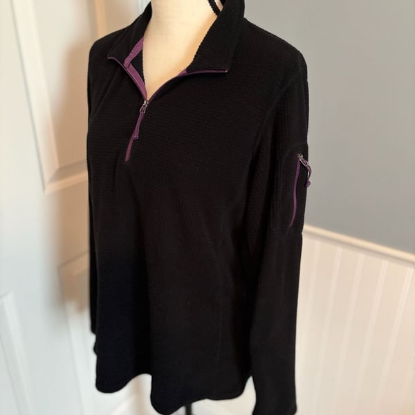 Orvis Trout Bum Waffle Knit Quarter Zip Pullover Size L