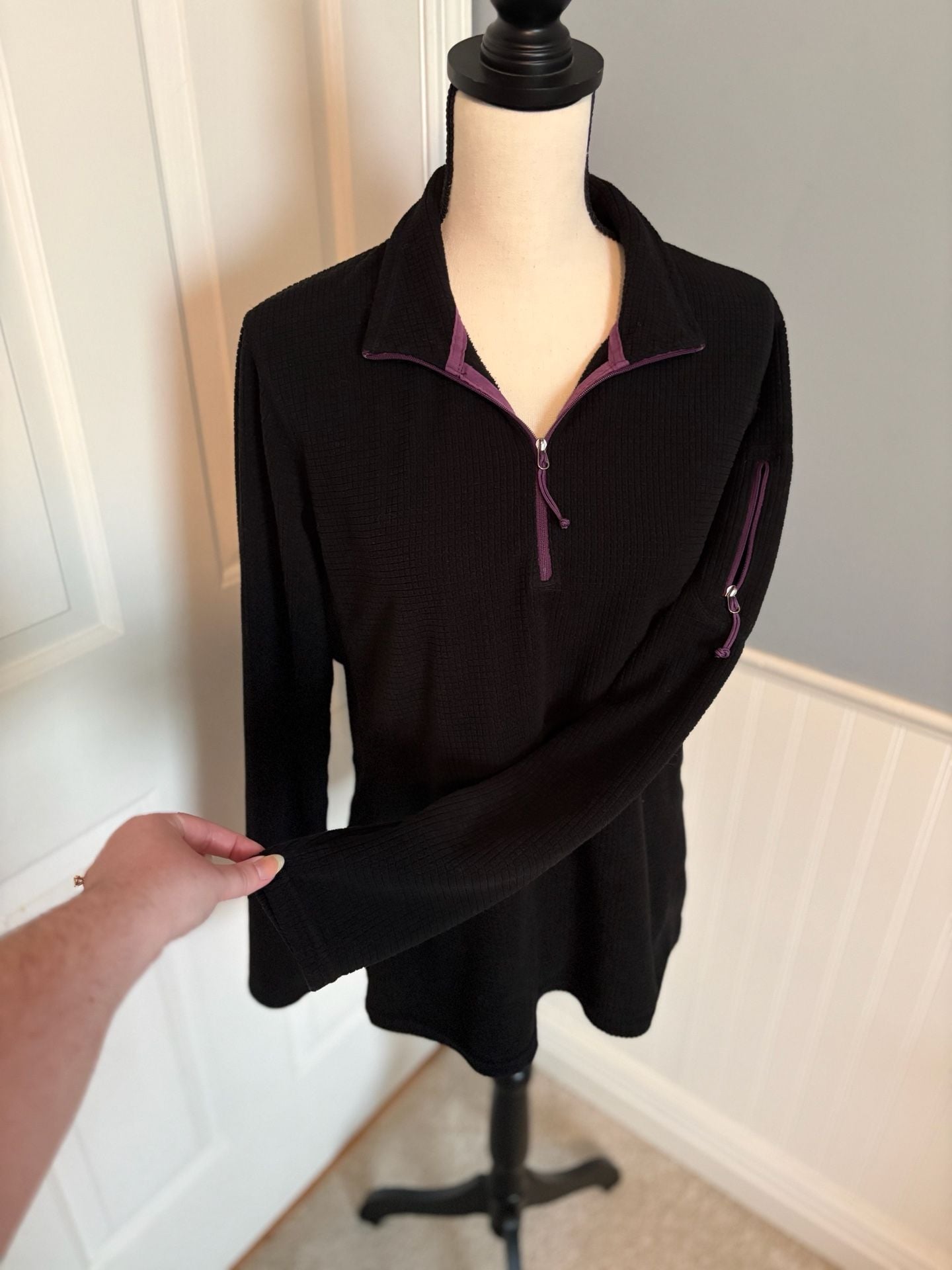 Orvis Trout Bum Waffle Knit Quarter Zip Pullover Size L 3