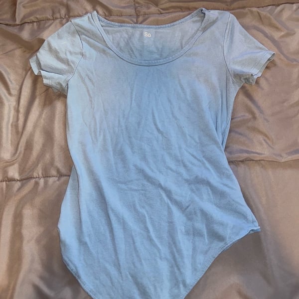 So Short Sleeve Bodysuit Light Blue Size S
