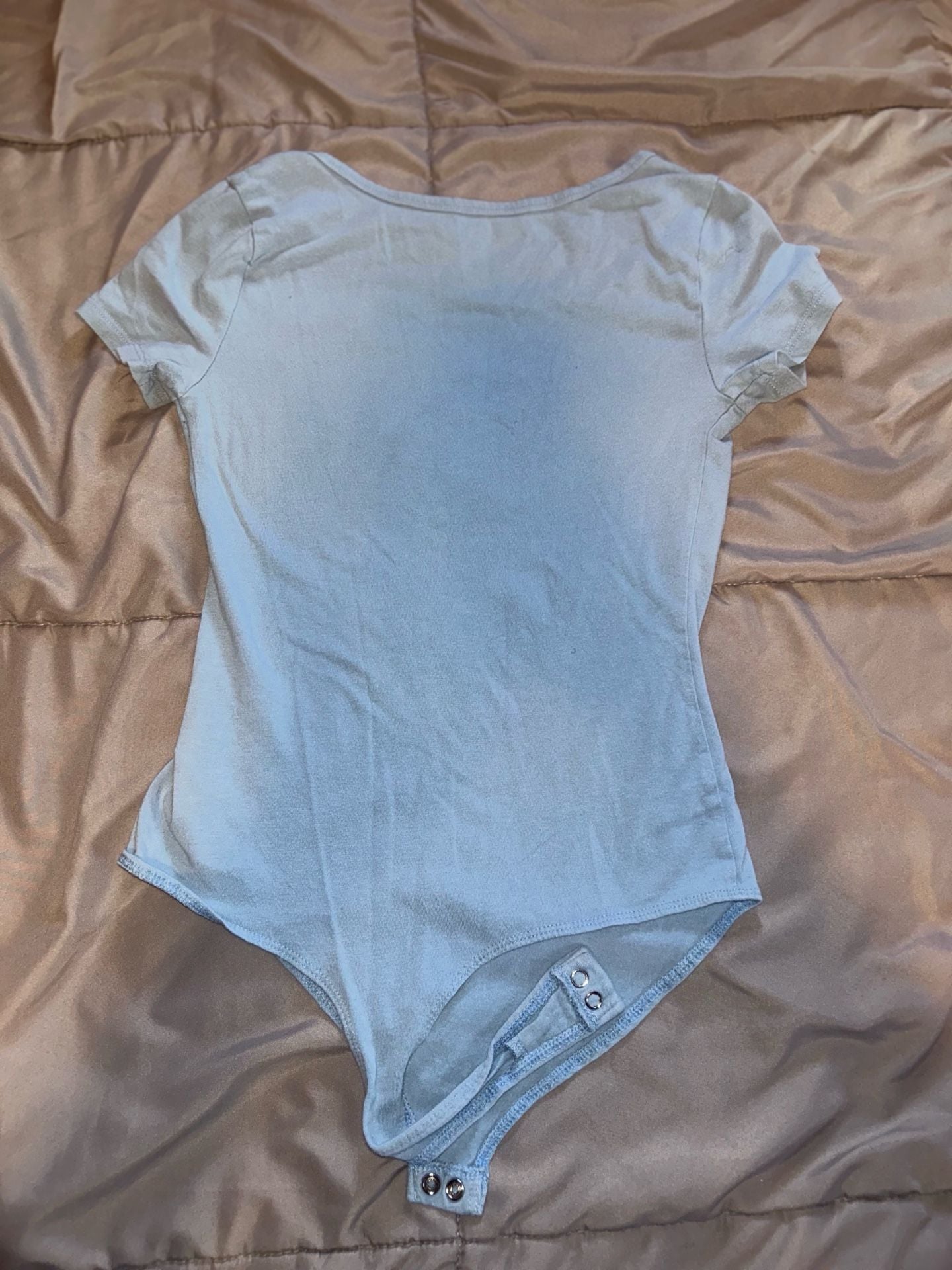 So Short Sleeve Bodysuit Light Blue Size S 5