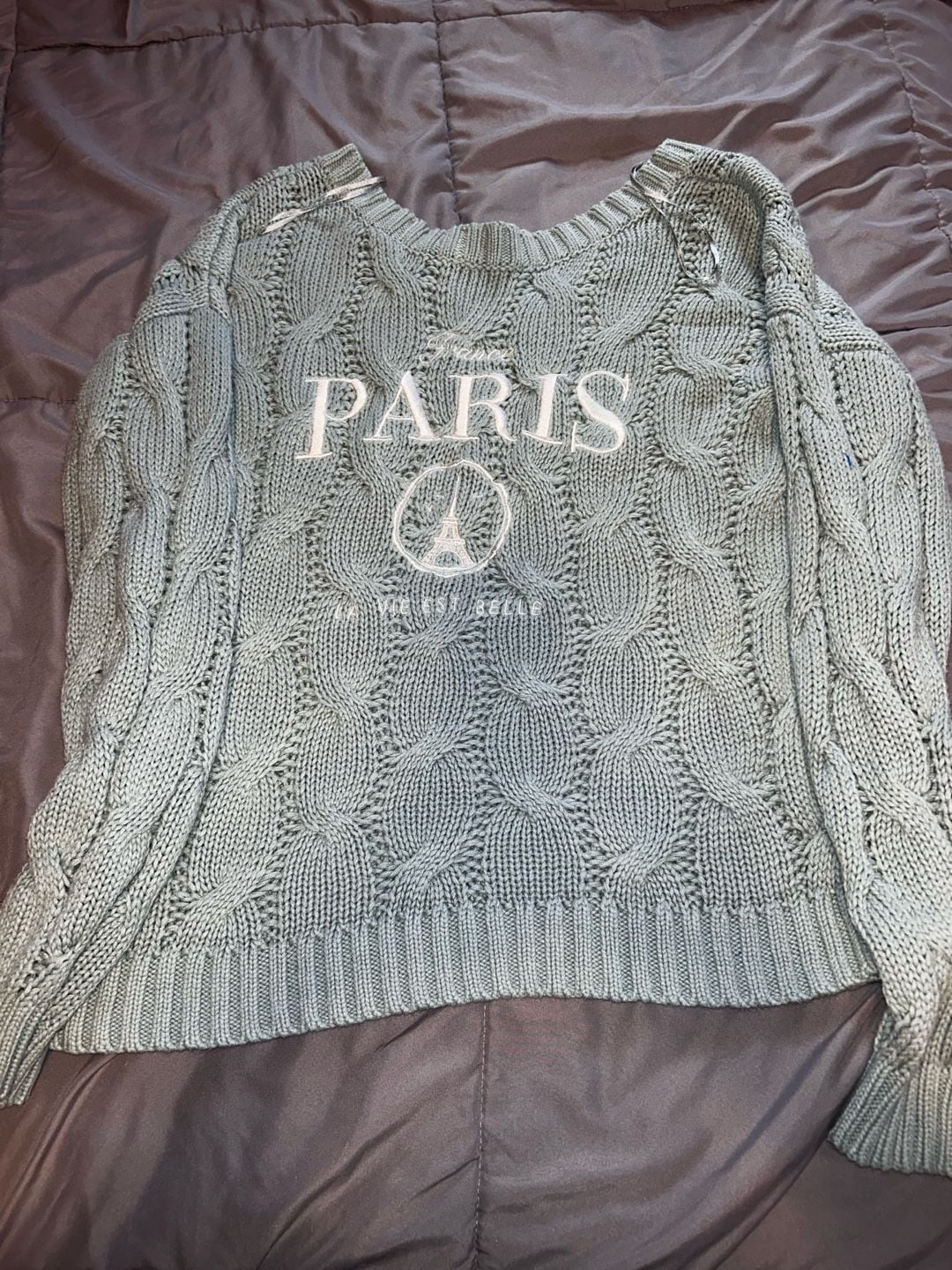 Aeropostale Paris Cable Knit Sweater Size M 2