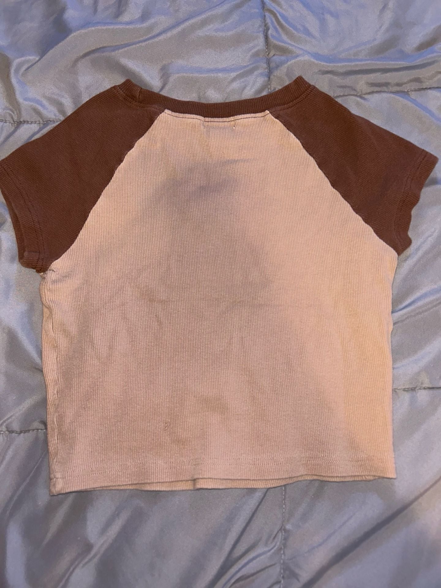 rue21 Be Kind Mushroom Embroidered Ribbed Raglan Crop Top Size L 4