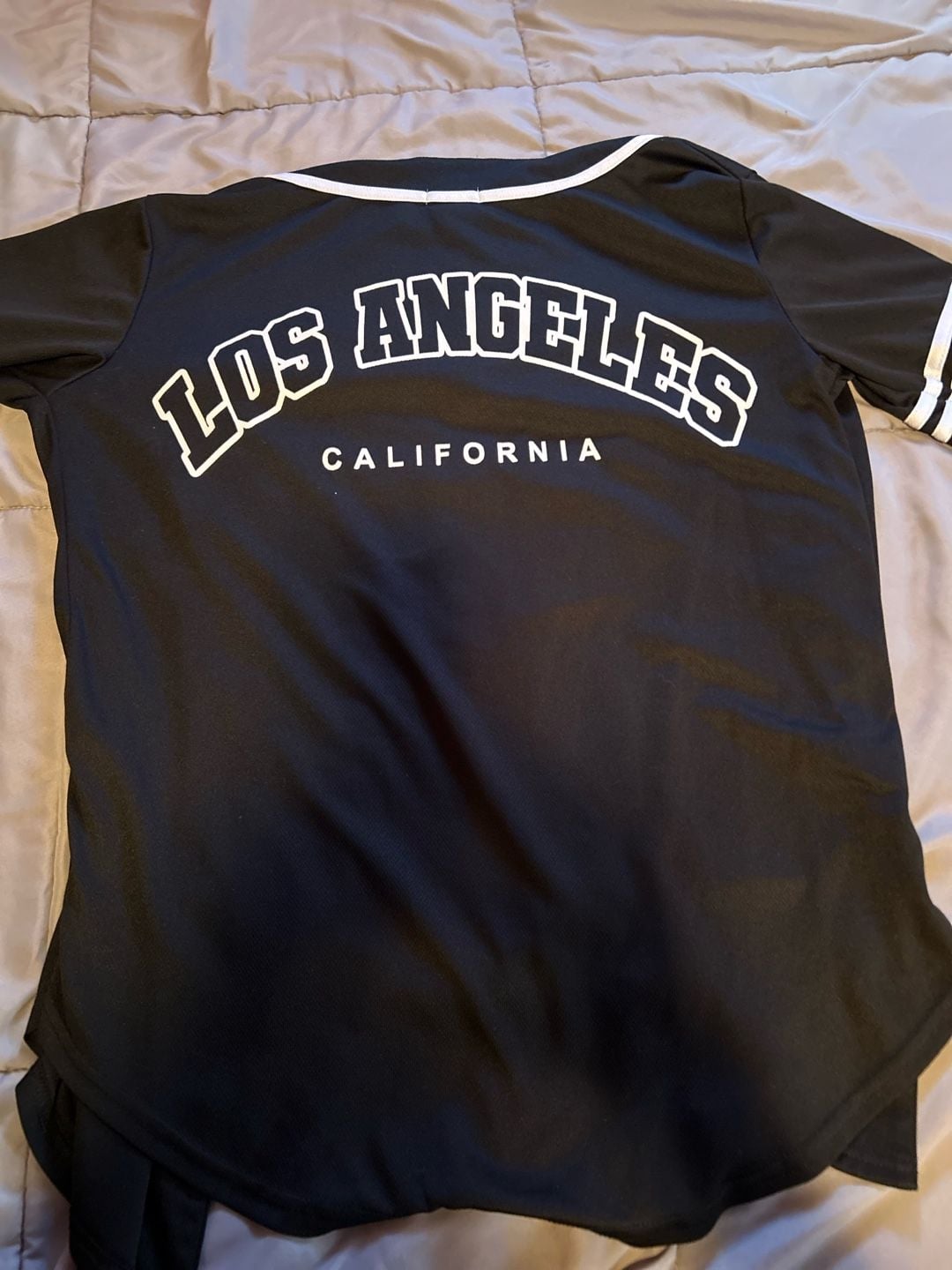 rue21 Los Angeles California Baseball Jersey Shirt Black White Size S 1