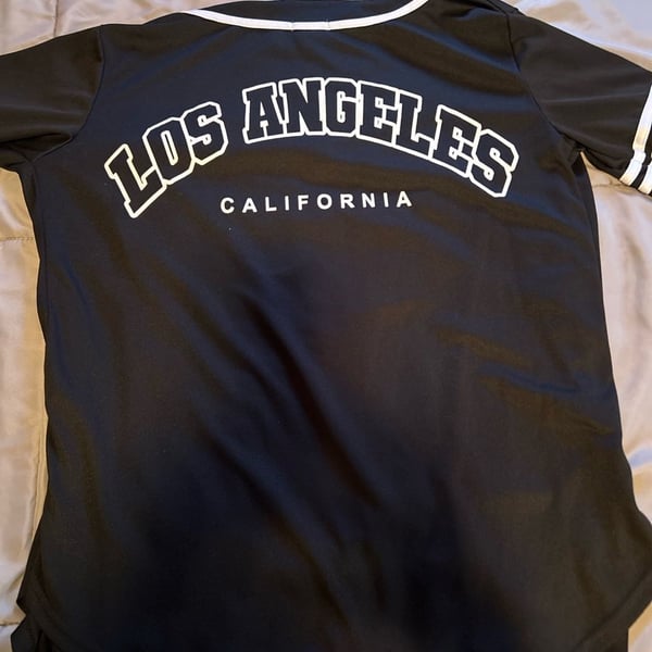 rue21 Los Angeles California Baseball Jersey Shirt Black White Size S