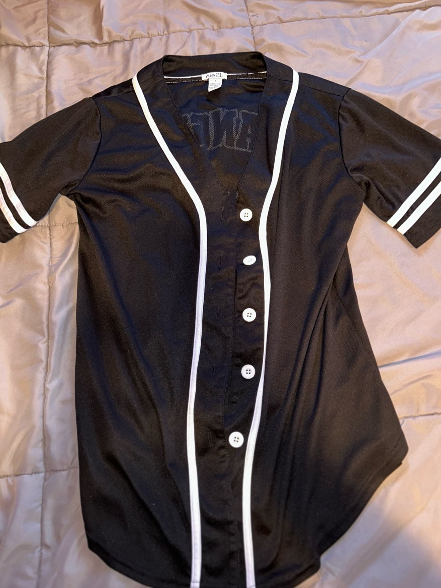 rue21 Los Angeles California Baseball Jersey Shirt Black White Size S 2