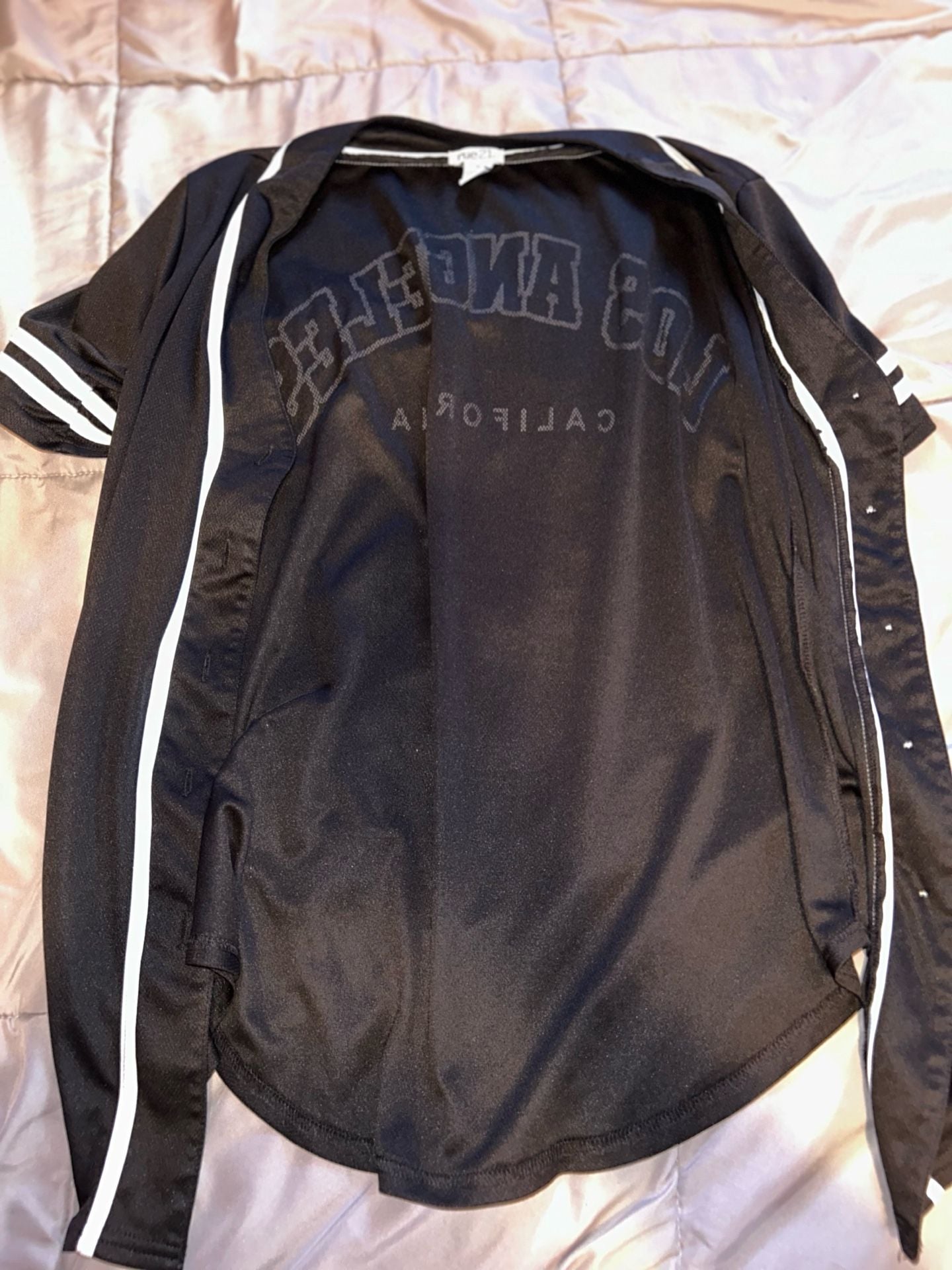 rue21 Los Angeles California Baseball Jersey Shirt Black White Size S 4
