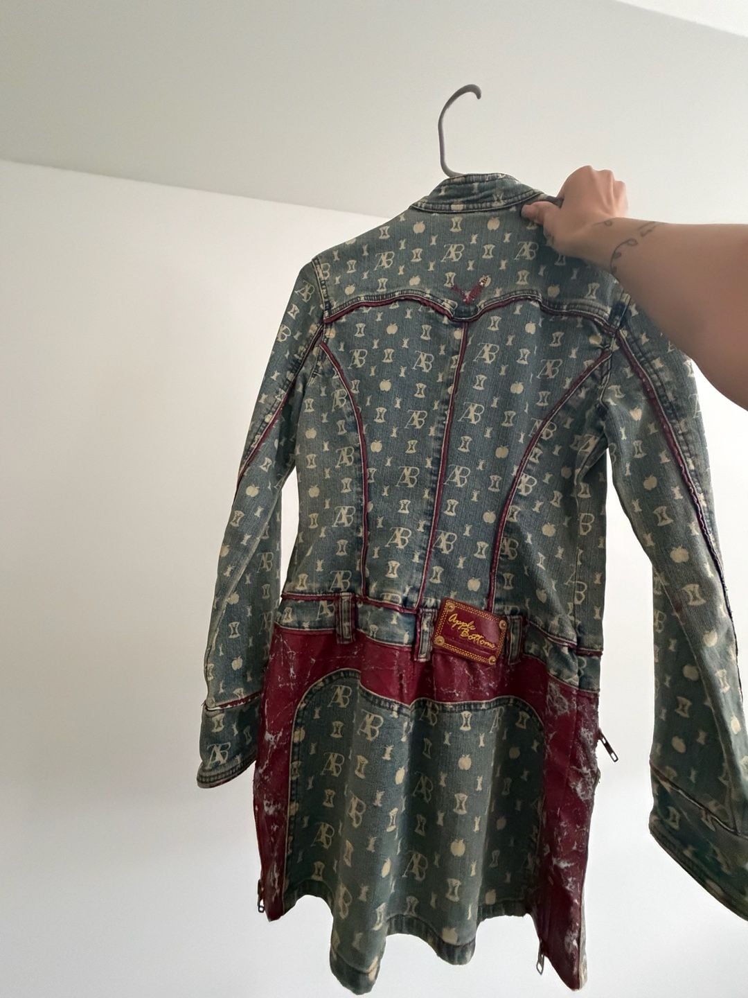 Vintage Apple Bottoms Monogram Denim Long Jacket 7