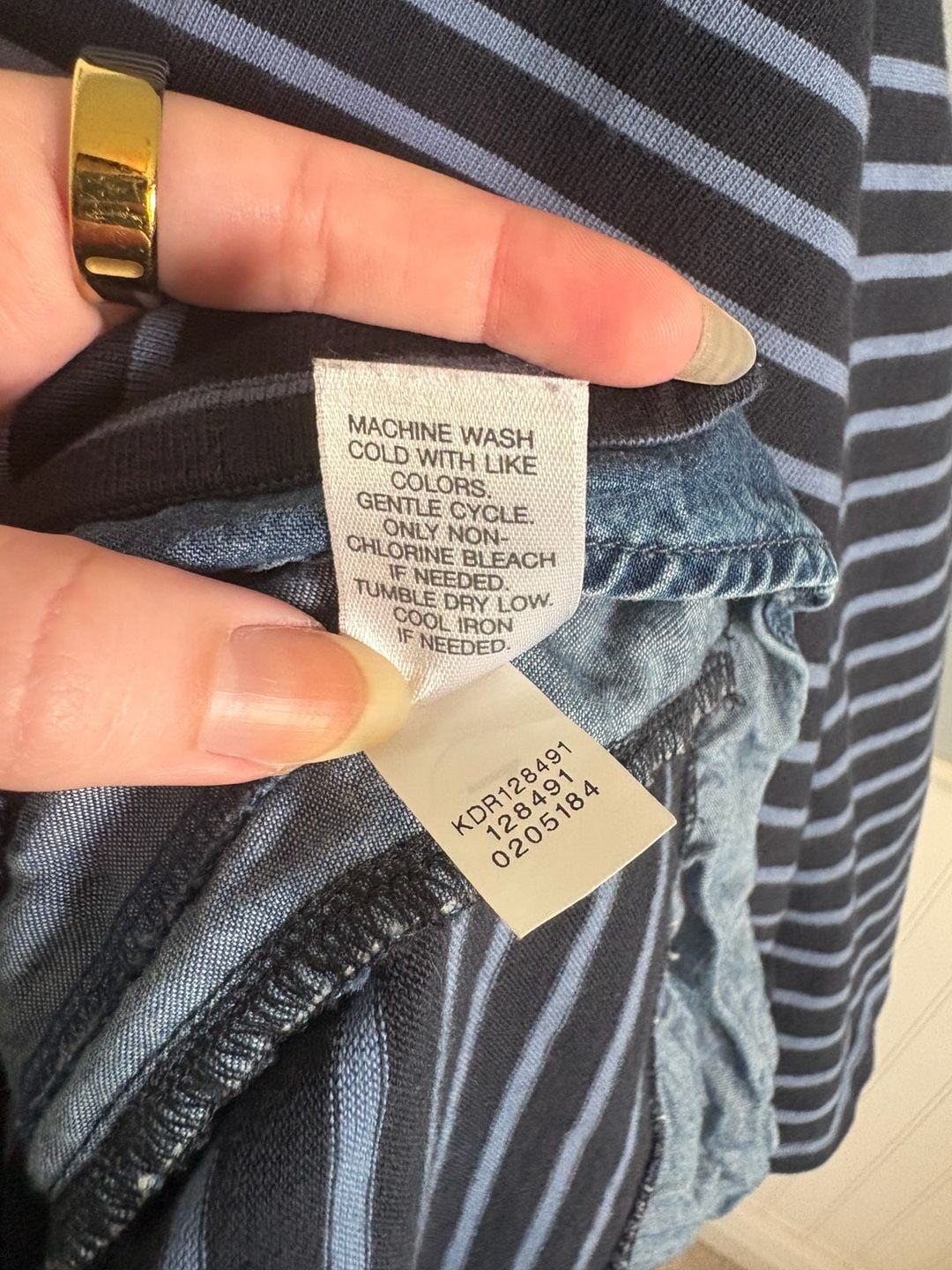 J.Jill Size L Blue Striped Cotton Tencel Lyocell Hem Dress 11