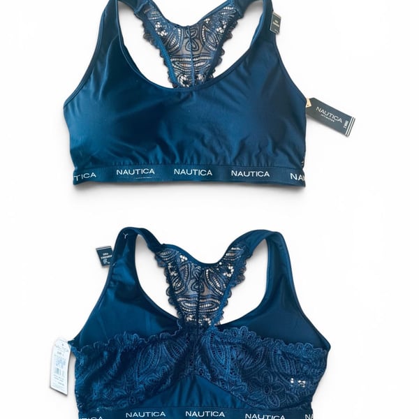 Nautica Intimates Racerback Lace Bralette Set Size L