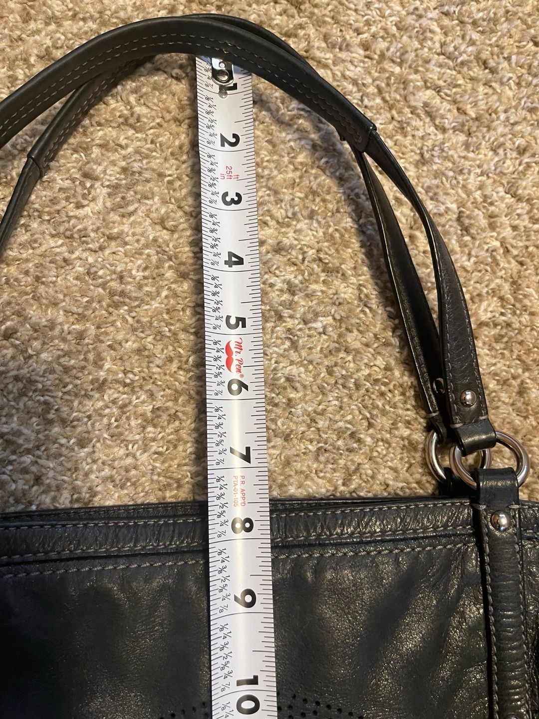 COACH Audrey Perforated Logo Large Black Leather 7