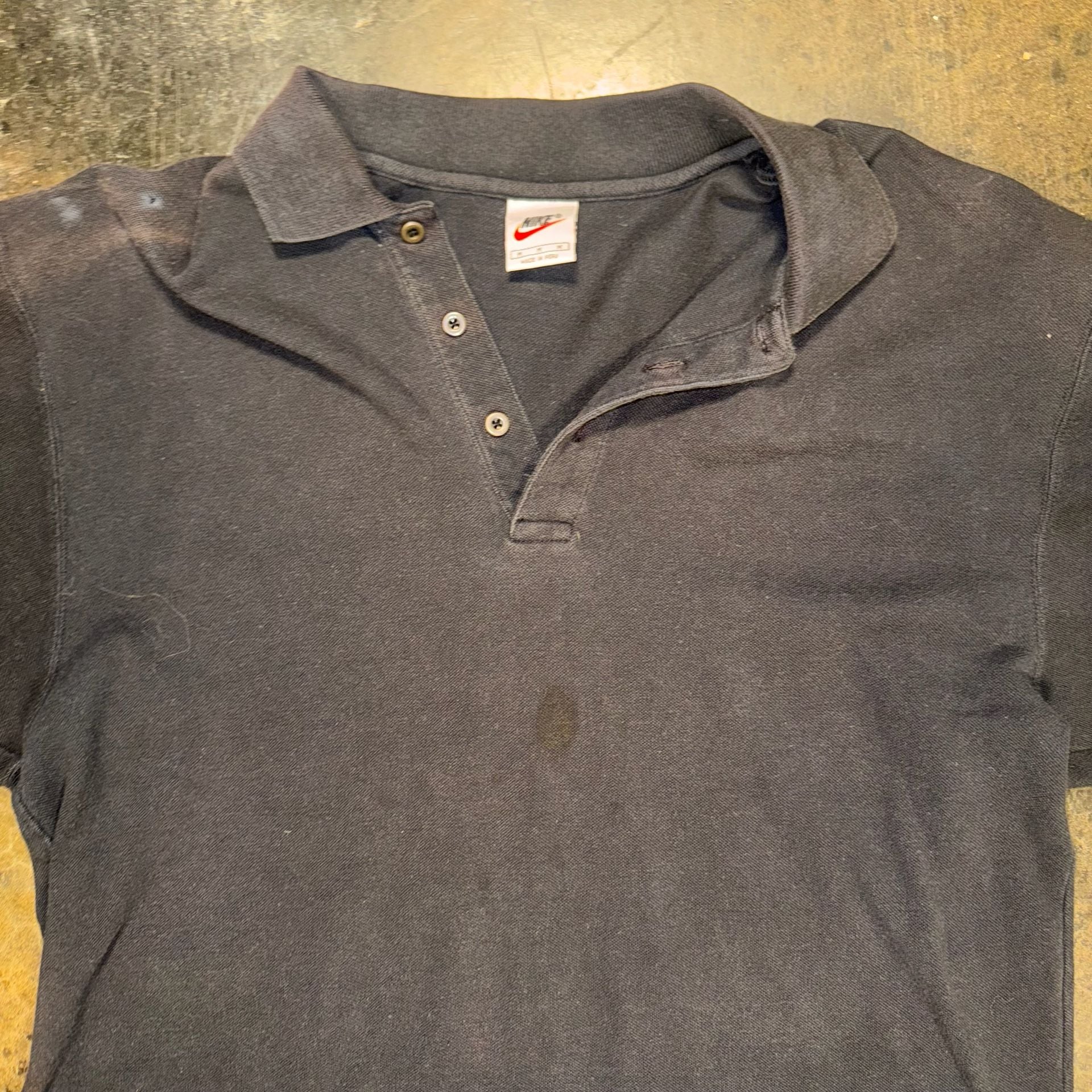 1990s Vintage Nike Polo Shirt Black Size M 3