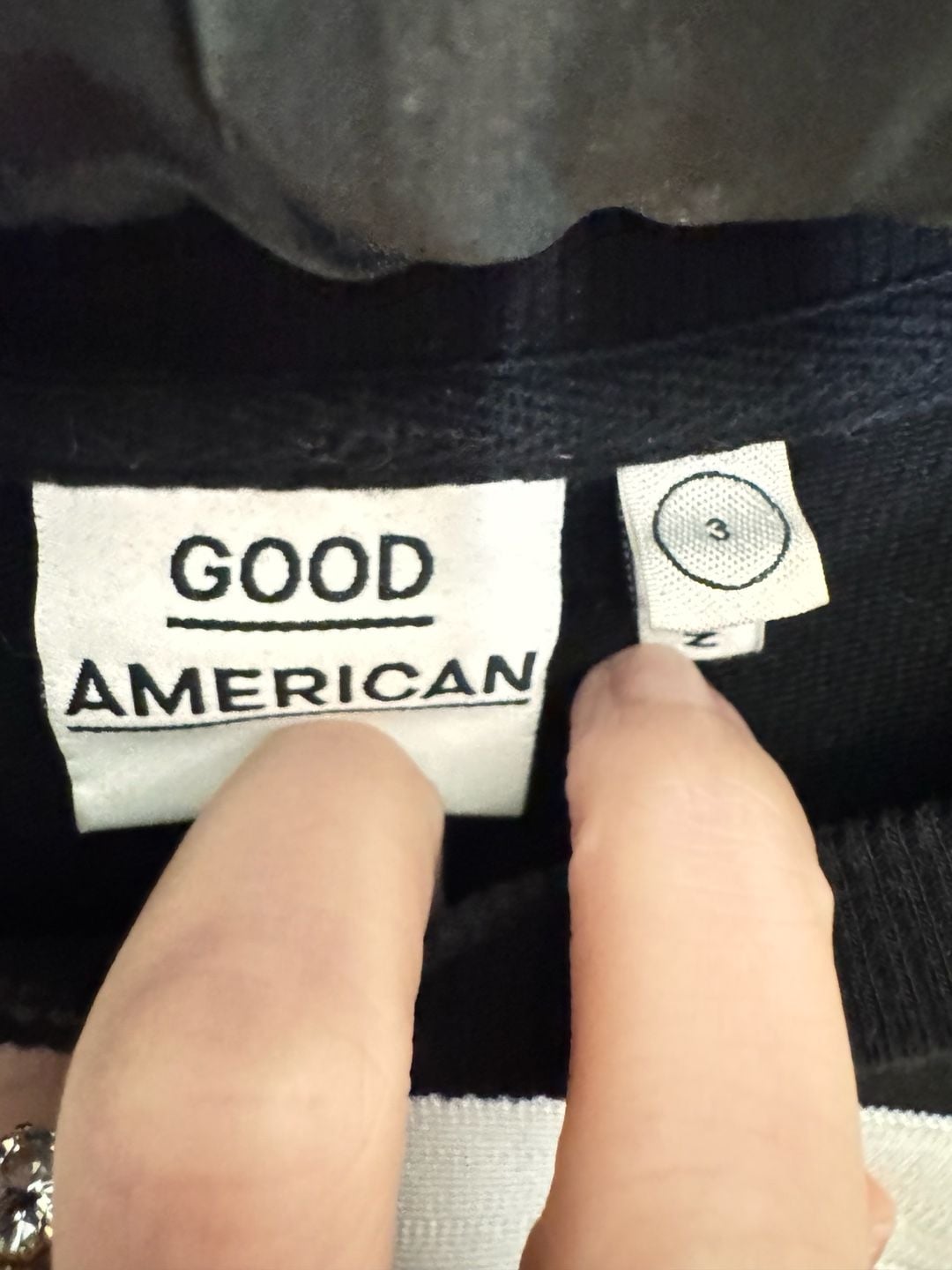 Good American Size 3 Black and White Striped Cropped Sweatshirt 4