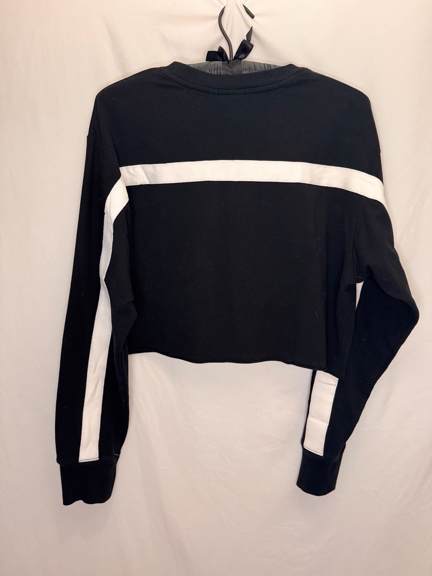 Good American Size 3 Black and White Striped Cropped Sweatshirt 5
