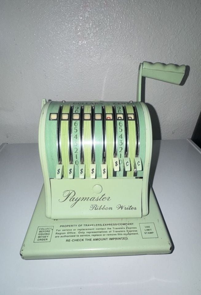 Vintage Paymaster Ribbon Writer Check Protector Machine 2