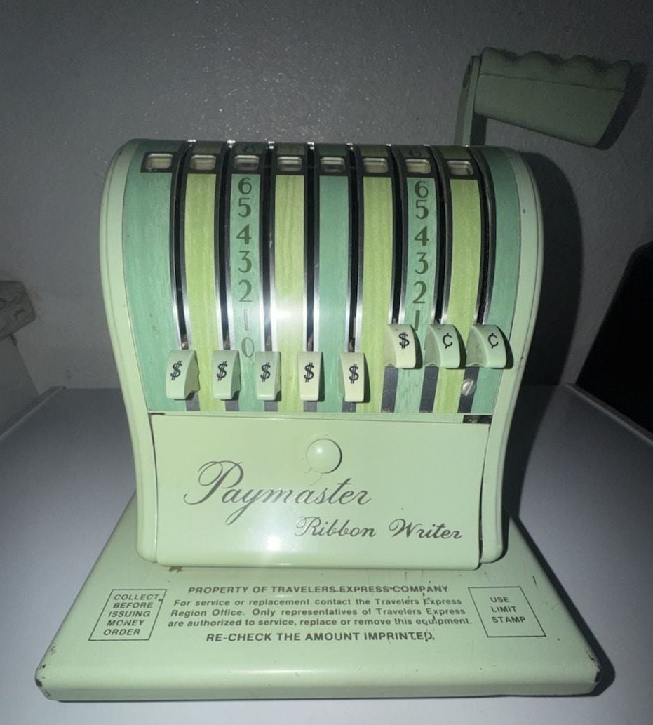 Vintage Paymaster Ribbon Writer Check Protector Machine 3