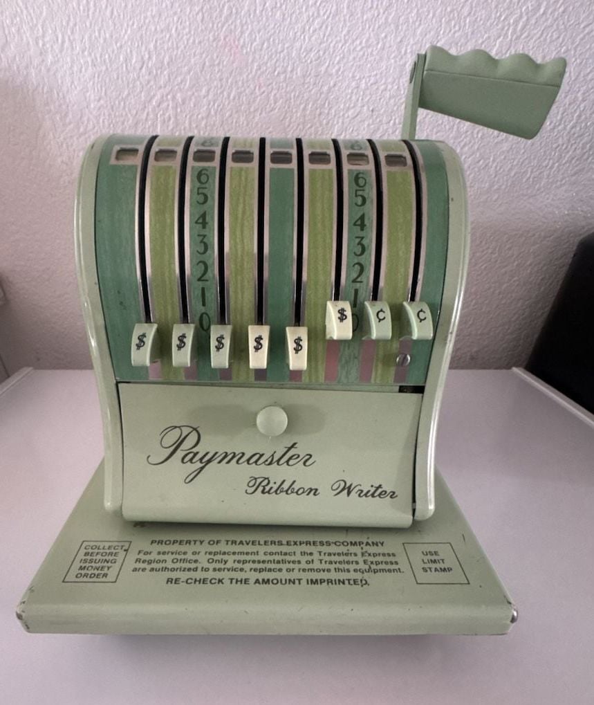 Vintage Paymaster Ribbon Writer Check Protector Machine 4