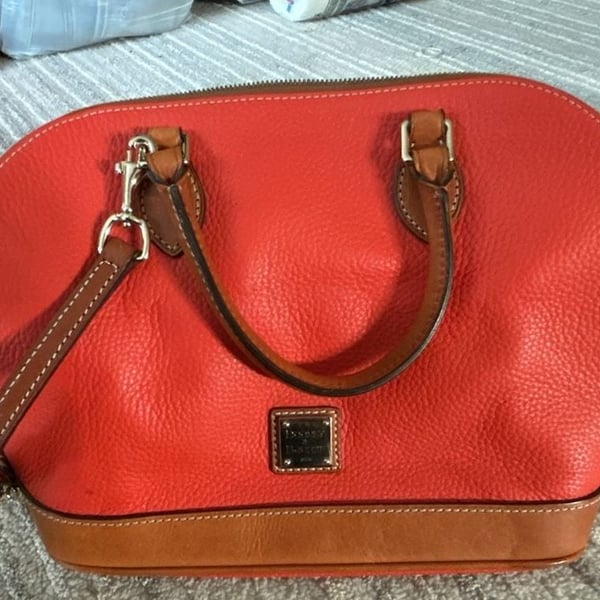 Dooney & Bourke Pebble Grain Leather Dome Satchel Bag