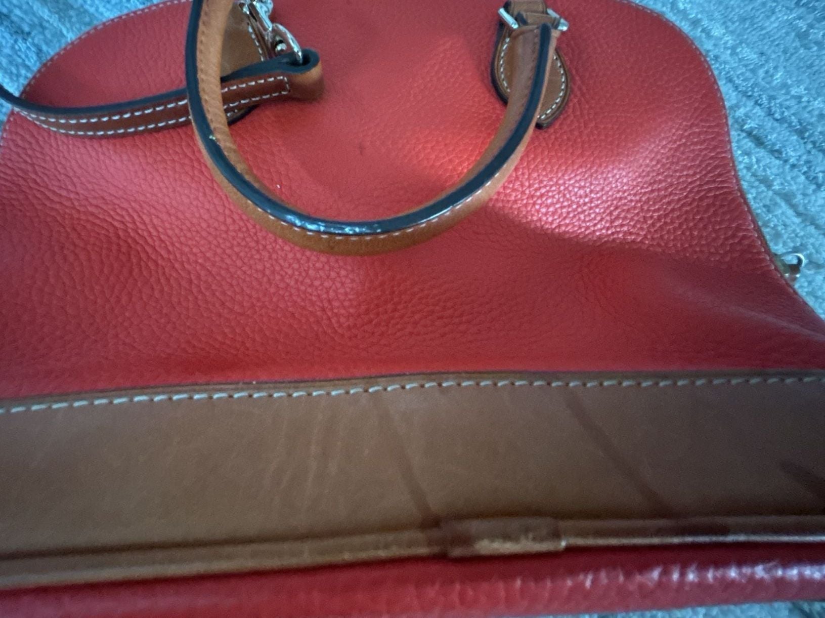 Dooney & Bourke Pebble Grain Leather Dome Satchel Bag 6