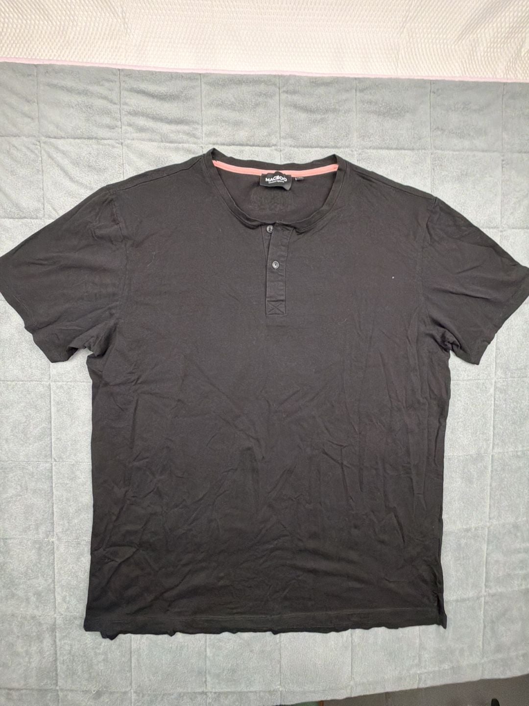 Maceoo Men's Black Henley T-Shirt Size US XL EU 7/3XL 3