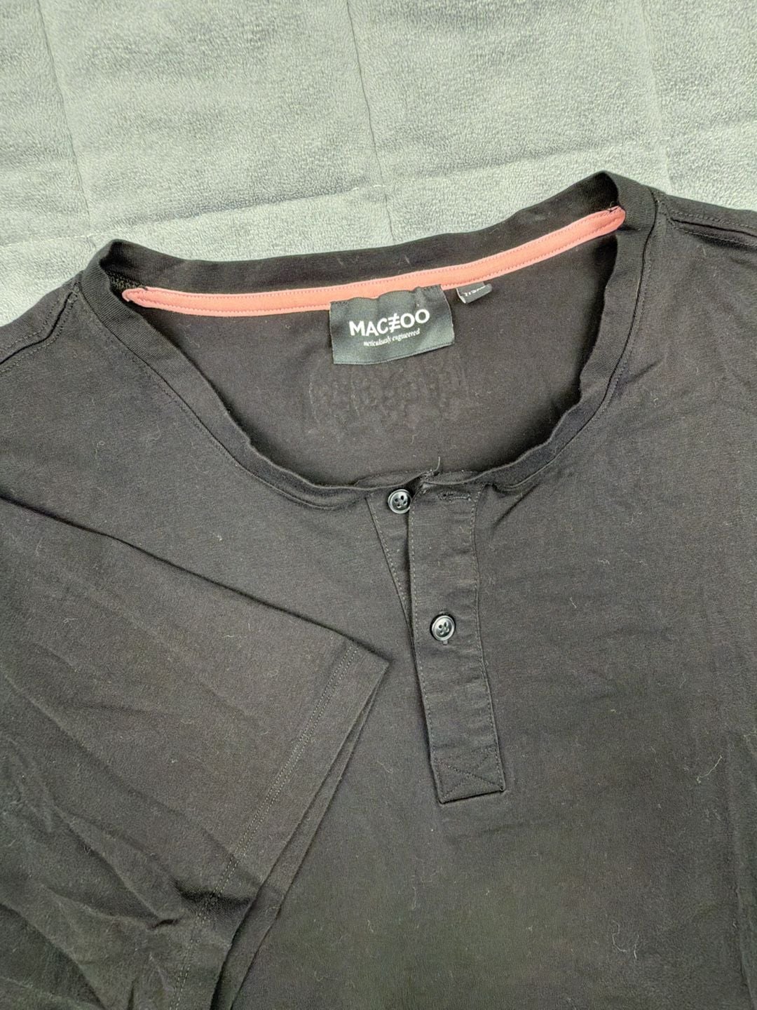 Maceoo Men's Black Henley T-Shirt Size US XL EU 7/3XL 2