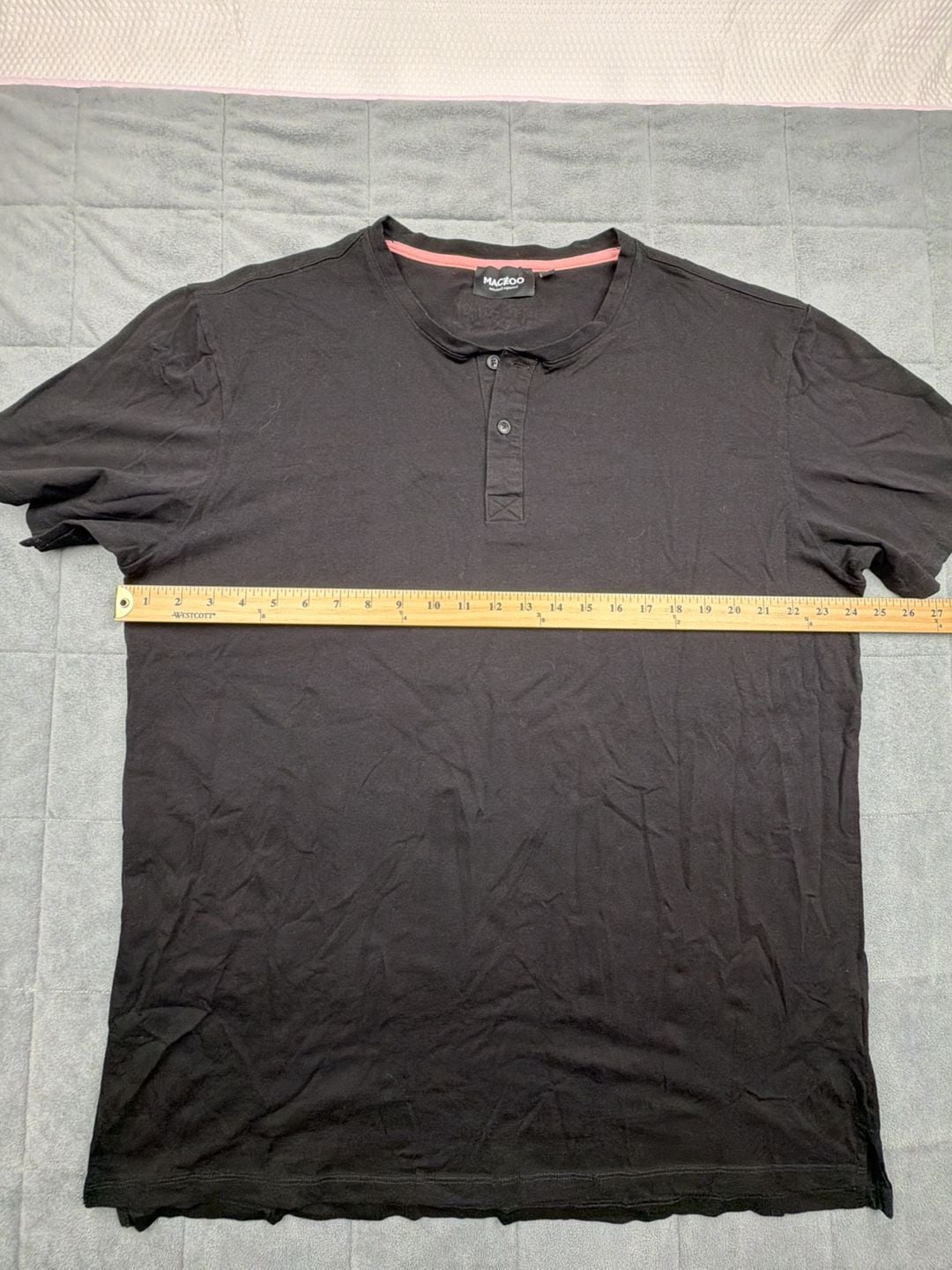 Maceoo Men's Black Henley T-Shirt Size US XL EU 7/3XL 4