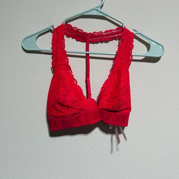 Victoria's Secret PINK Lace Racerback Bralette Red Size S