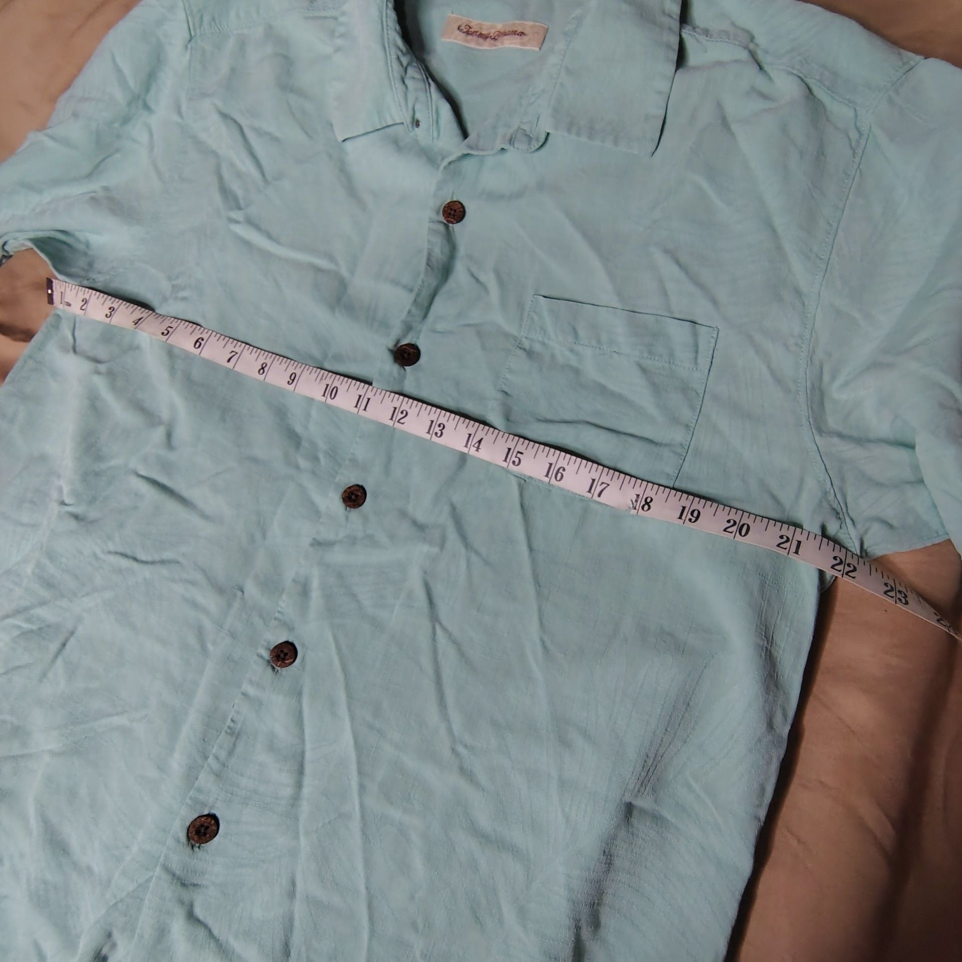 Tommy Bahama 100% Silk Tropical Leaf Print Short Sleeve Shirt Size M 4