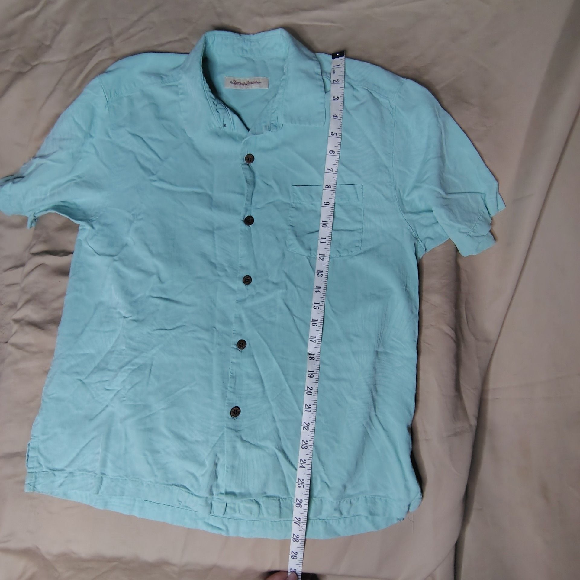 Tommy Bahama 100% Silk Tropical Leaf Print Short Sleeve Shirt Size M 5