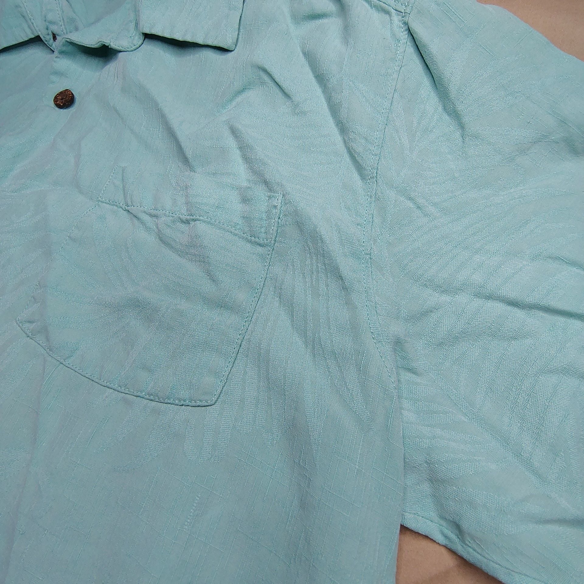 Tommy Bahama 100% Silk Tropical Leaf Print Short Sleeve Shirt Size M 10