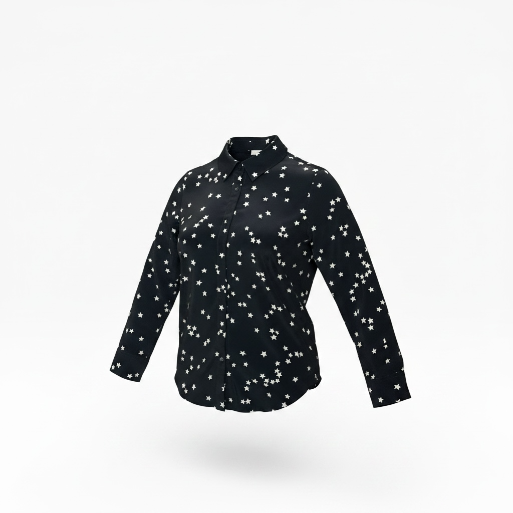 Equipment Femme Silk Star Print Button Down Shirt Size M 2