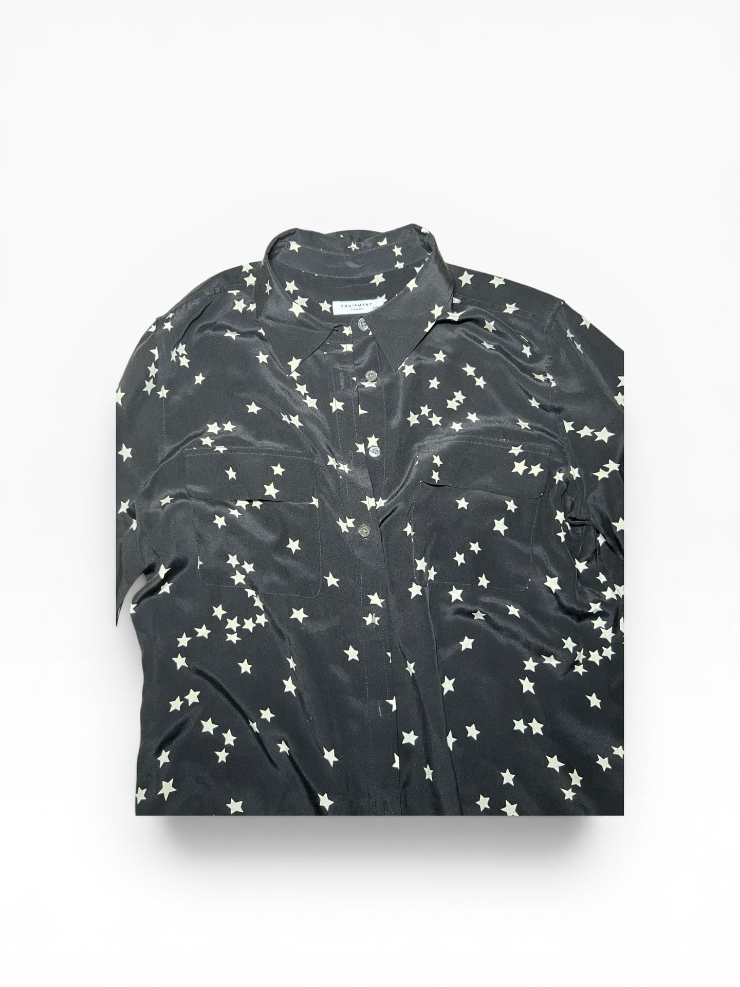 Equipment Femme Silk Star Print Button Down Shirt Size M 5