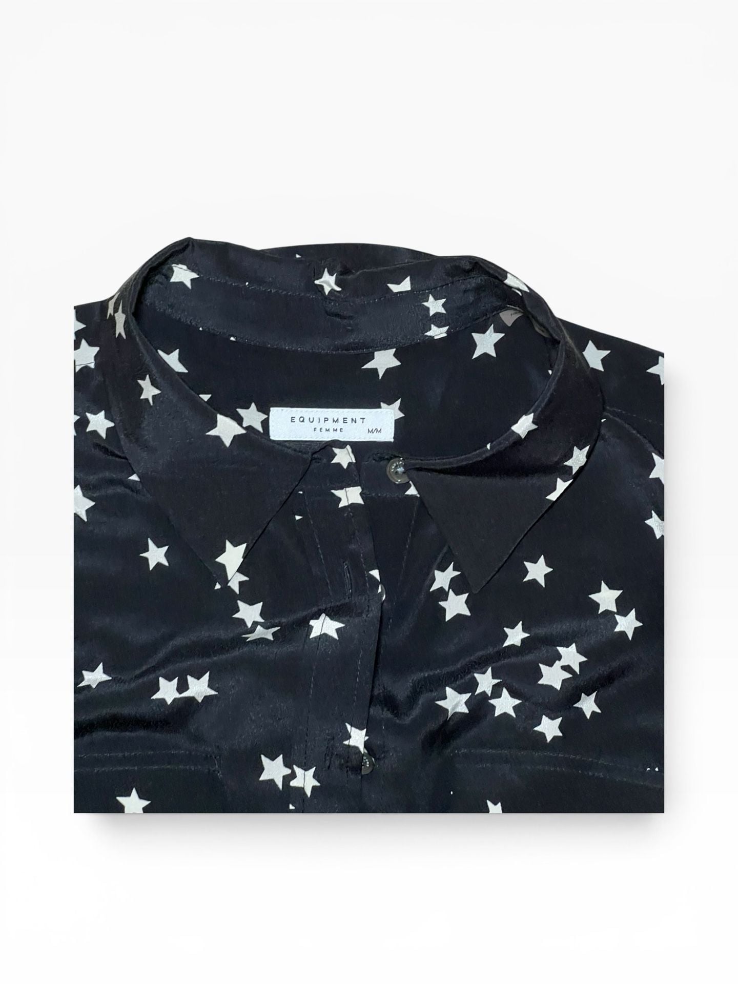 Equipment Femme Silk Star Print Button Down Shirt Size M 7