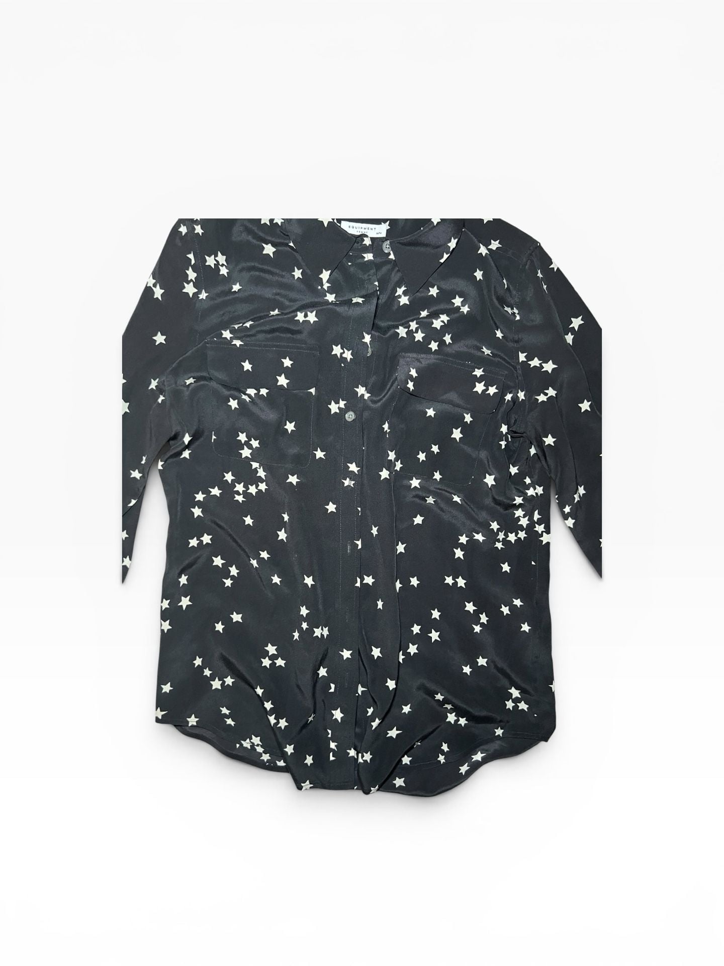 Equipment Femme Silk Star Print Button Down Shirt Size M 8