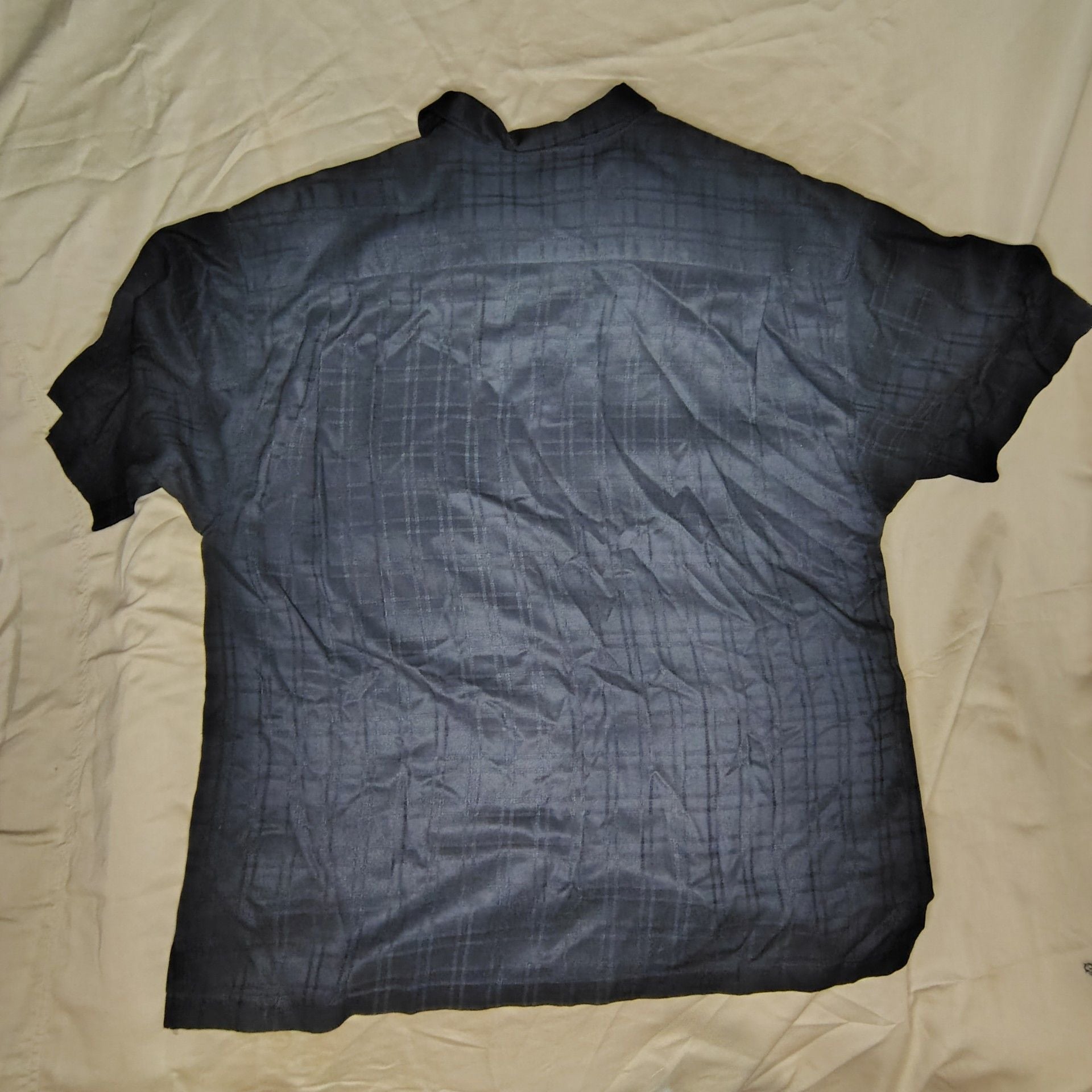Tommy Bahama Men's XL Black 100% Silk Short Sleeve Button Down Shirt 6