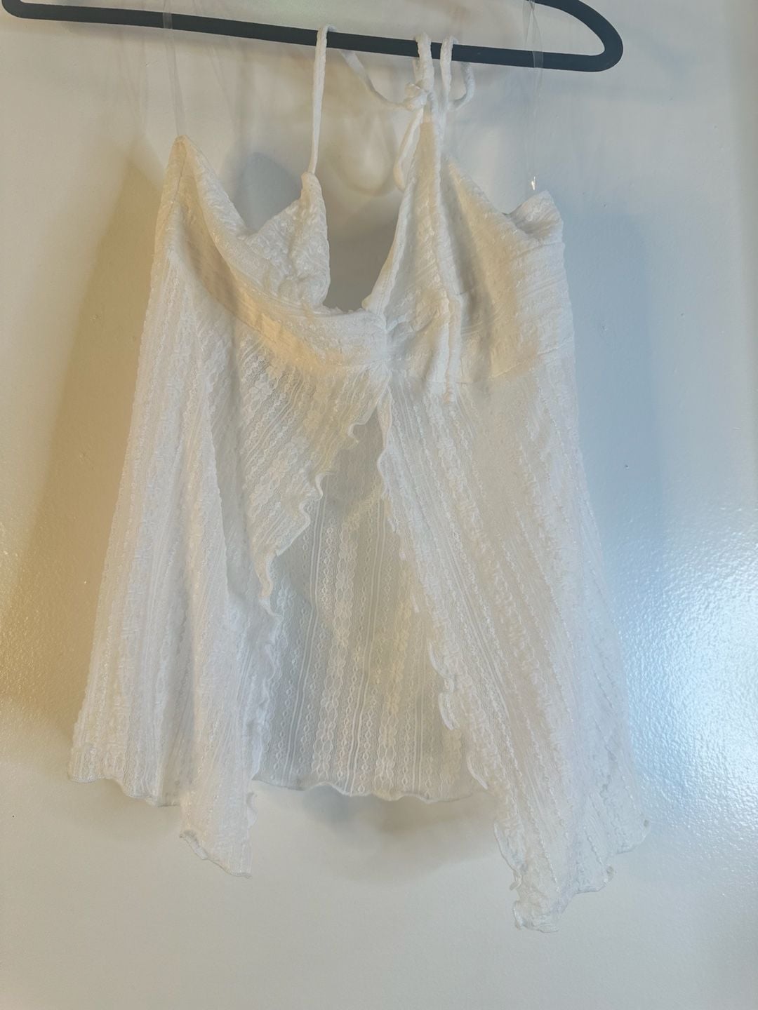 Frankee & Skylarr White Lace Halter Top Size L 2